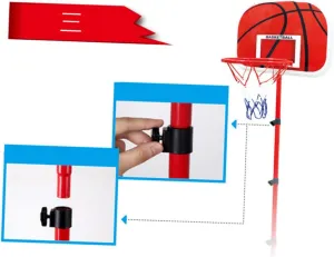 BESPORTBLE Boy Girl Adjustable Basketball Goal Height for Ages Includes Backboard Inflator Wrench Encourages Teamwork Motor Skills Development