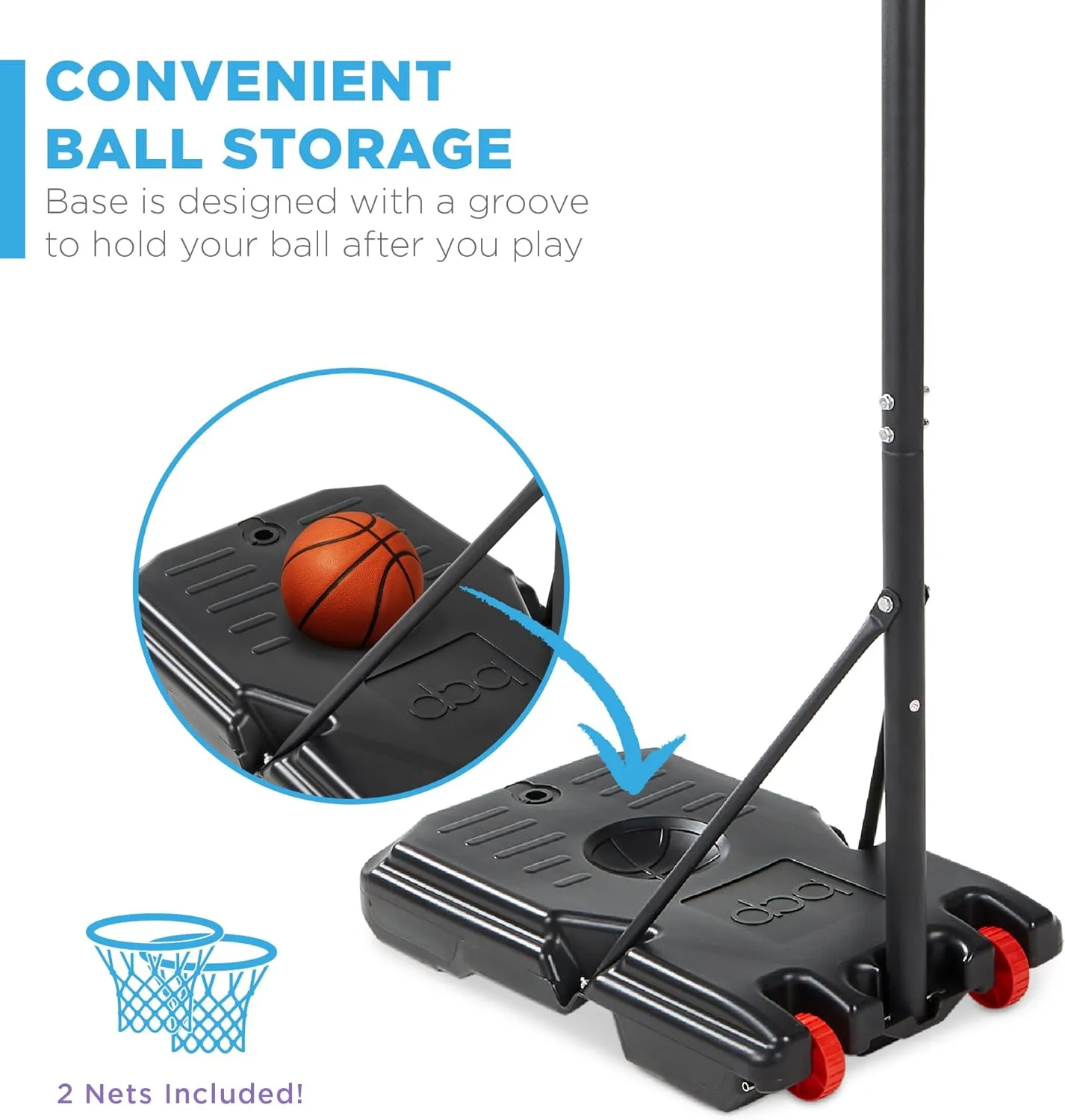 Best Choice Products Kids Height-Adjustable Basketball Hoop, Portable Backboard Set w/ 2 Wheels, Fillable Base, 70.5in to 82.3in Tall