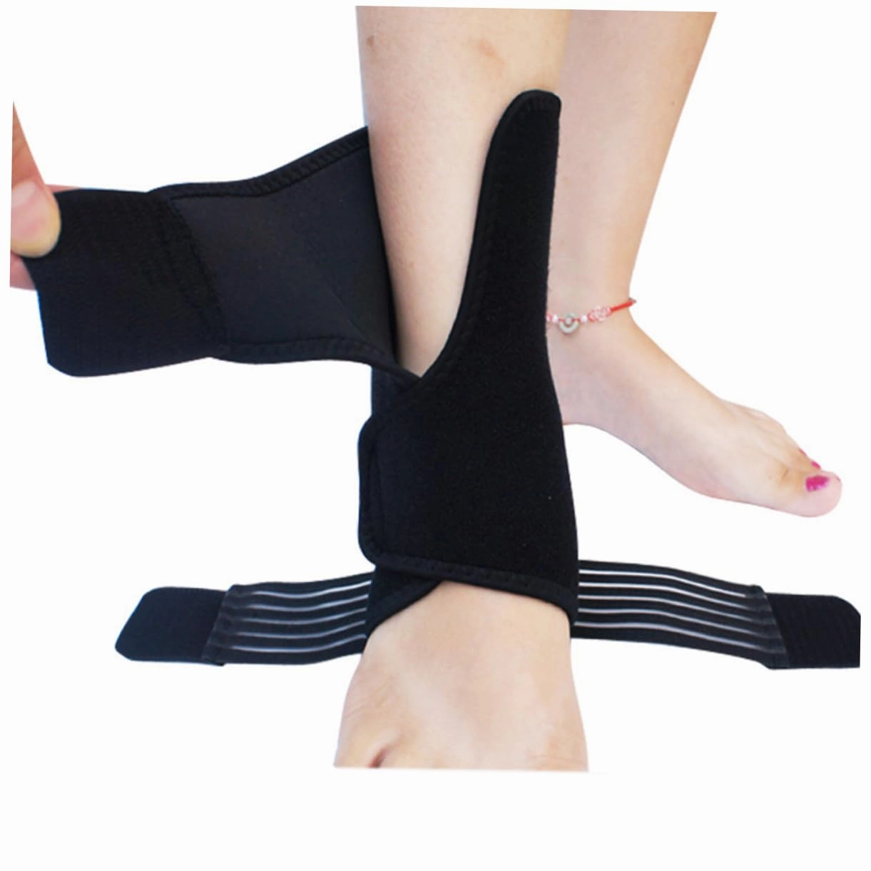 BESTYASH 1pc Pressurizable Ankle Support Guard Compression Brace for Basketball Football Badminton Sweat Absorbing Breathable Material Ankle Protector for Sprain