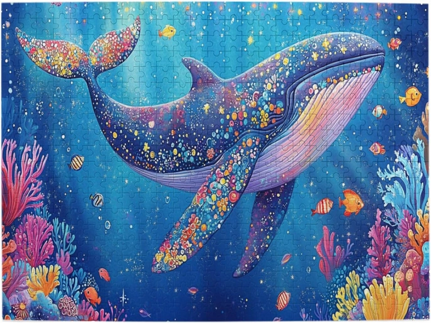 Big Fish Swimming Through The Ocean, 500 Pcs Vibrant Adult Wooden Puzzles,Recreational Game That Exercises Brain Power, Patience and Hands-On Skills，Promote A Warmer Relationship