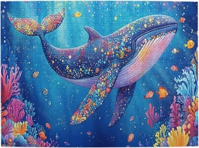 Big Fish Swimming Through The Ocean, 500 Pcs Vibrant Adult Wooden Puzzles,Recreational Game That Exercises Brain Power, Patience and Hands-On Skills，Promote A Warmer Relationship