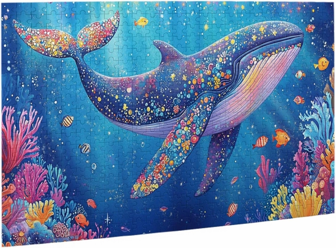 Big Fish Swimming Through The Ocean, 500 Pcs Vibrant Adult Wooden Puzzles,Recreational Game That Exercises Brain Power, Patience and Hands-On Skills，Promote A Warmer Relationship