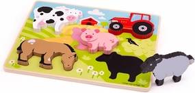 Bigjigs Toys Chunky Lift Out Farm Puzzle