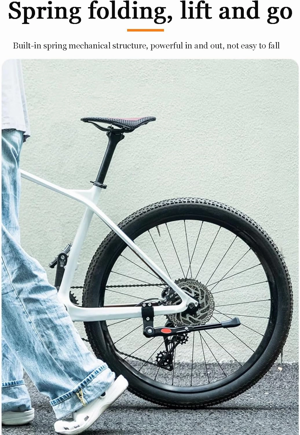 Bike Kickstand for Orbea Avant Avant H Avant M20 Carpe Comfort 28 Dude 10 Gain, Adjustable Kickstand Foot Side Stand Support, Aluminum Rear Side Bicycle Stand for Bike with Non-Slip Rubber Foot