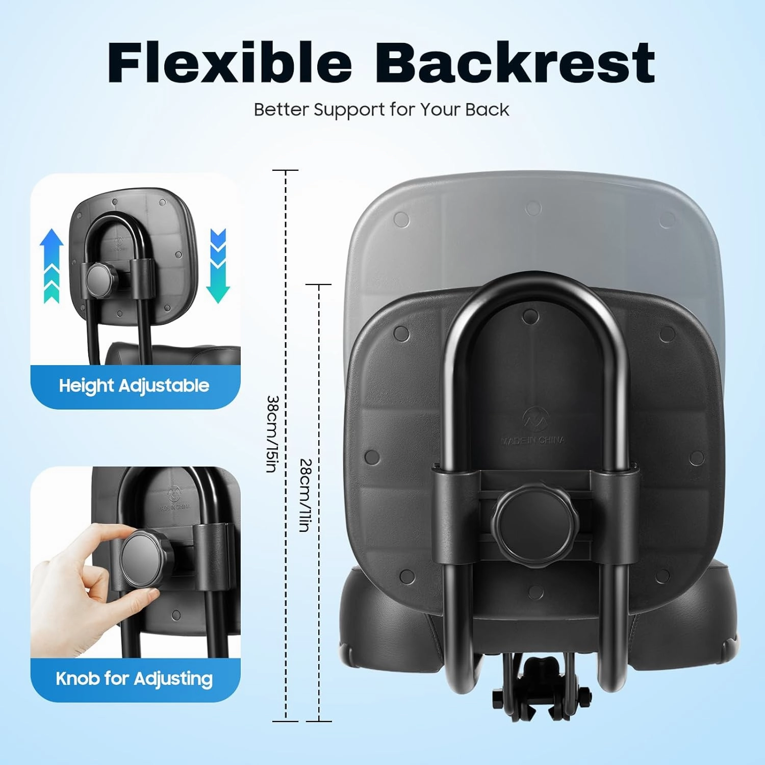 Bike Seat with Backrest,Universal Tricycle/Electric Vehicle PU Pad Cushion with Back Rest,Oversize Comfort Saddle for Most Bicycles