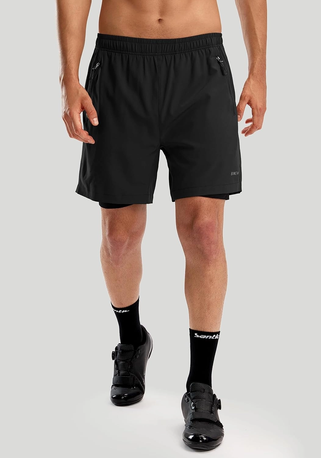 Bikewa Men's Mountain Bike Shorts 3D Padded Loose-fit Riding Biking Cycling Bicycle Biker Shorts for Men Zipper Pockets