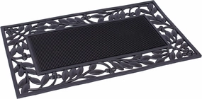 BIRDROCK HOME Rubber Doormat with Leaf Border - 17.72 x 29.92 - Rubber Bristles - Outdoor Doormat - Keeps Your Floors Clean - Decorative Design
