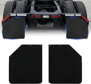 Black Polymer Mud Flap for Semi Trucks and Trailer,Universal Mud Flaps Mudguards Dirty Traps 24x30 Inches,2PCS,Cut Corner Design Mud Guards