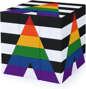 Black White Stripe Gay Proud Flag Adults 3x3x3 Color-Matching Smooth Fully Printed Cube Gift