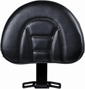 Black PU Leather Adjustable Driver Rider Backrest with Pocket Compatible with 2007-2017 Harley Fatboy Heritage Softail
