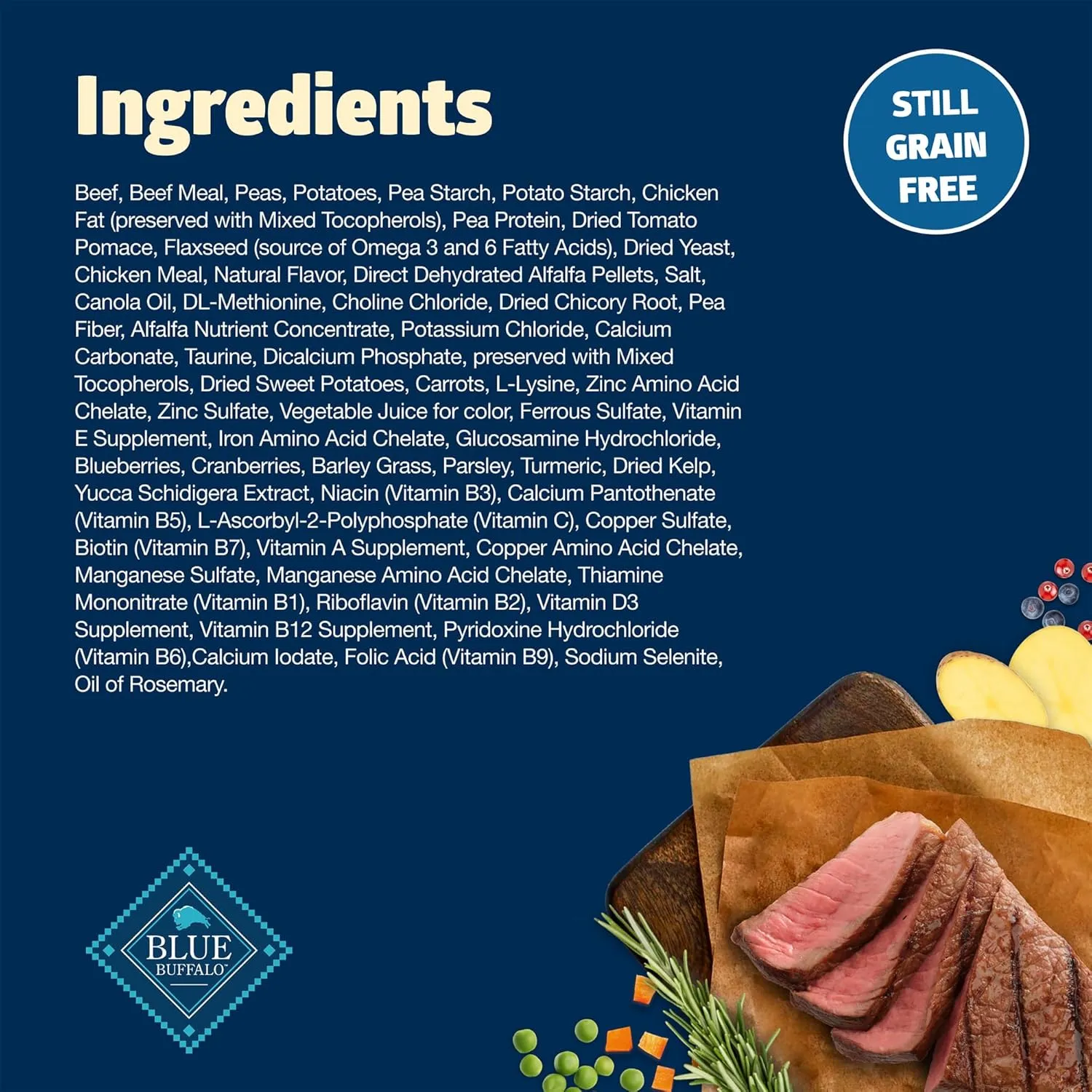 Blue Buffalo Freedom Grain-Free Dry Dog Food, Complete & Balanced Nutrition for Adult Dogs, Made in the USA With Natural Ingredients, Beef & Potatoes, 24-lb Bag