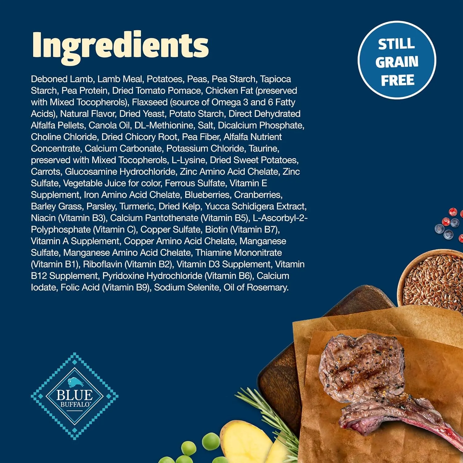 Blue Buffalo Freedom Grain-Free Dry Dog Food, Complete & Balanced Nutrition for Adult Dogs, Made in the USA With Natural Ingredients, Lamb & Potatoes, 11-lb Bag
