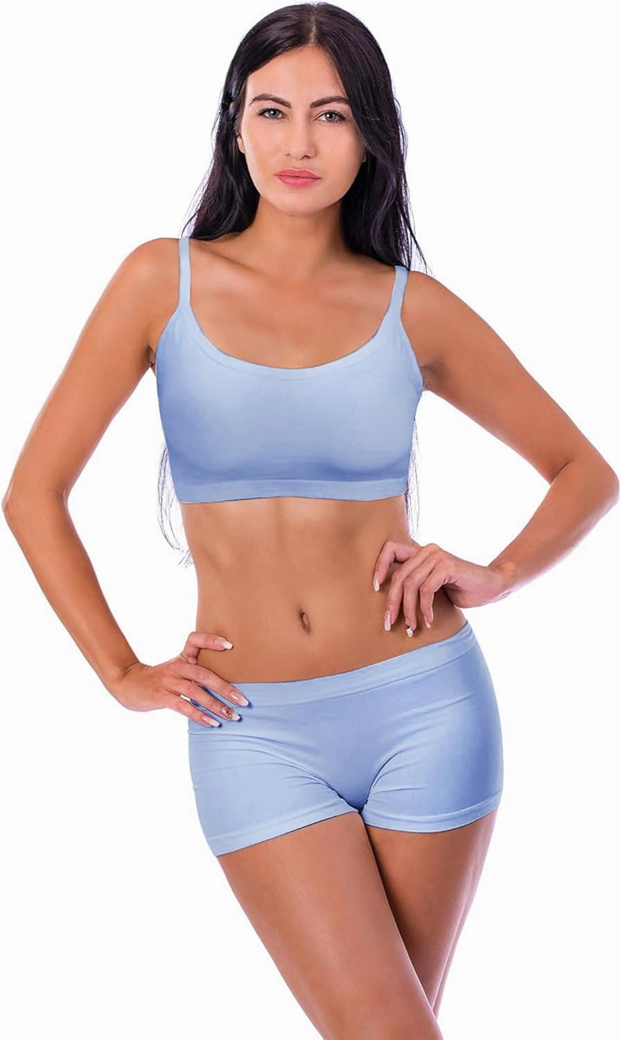 Blulu Mini Camisole Bra Wireless Padded Bra with Adjustable Straps for Women Girls