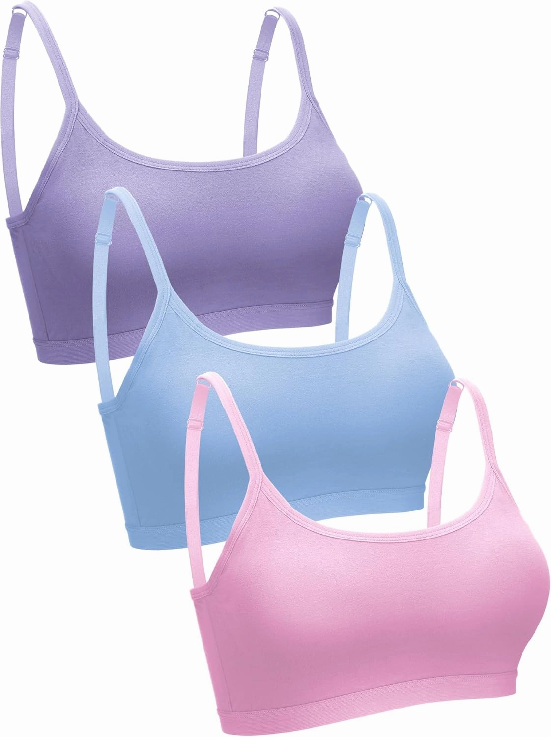 Blulu Mini Camisole Bra Wireless Padded Bra with Adjustable Straps for Women Girls