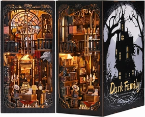 Book Nook Kit, Book Nook Kits for Adults DIY Booknook Model Build, DIY 3D Wooden Puzzle Bookend Booknook Bookshelf Insert Miniature Dollhouse Kit for Home Decoration