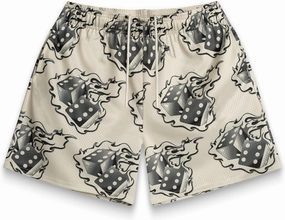 BOOMLEMON Men's Basketball Shorts Casual Workout Athletic Shorts Mesh Flame Graphic Print Running Short Pants