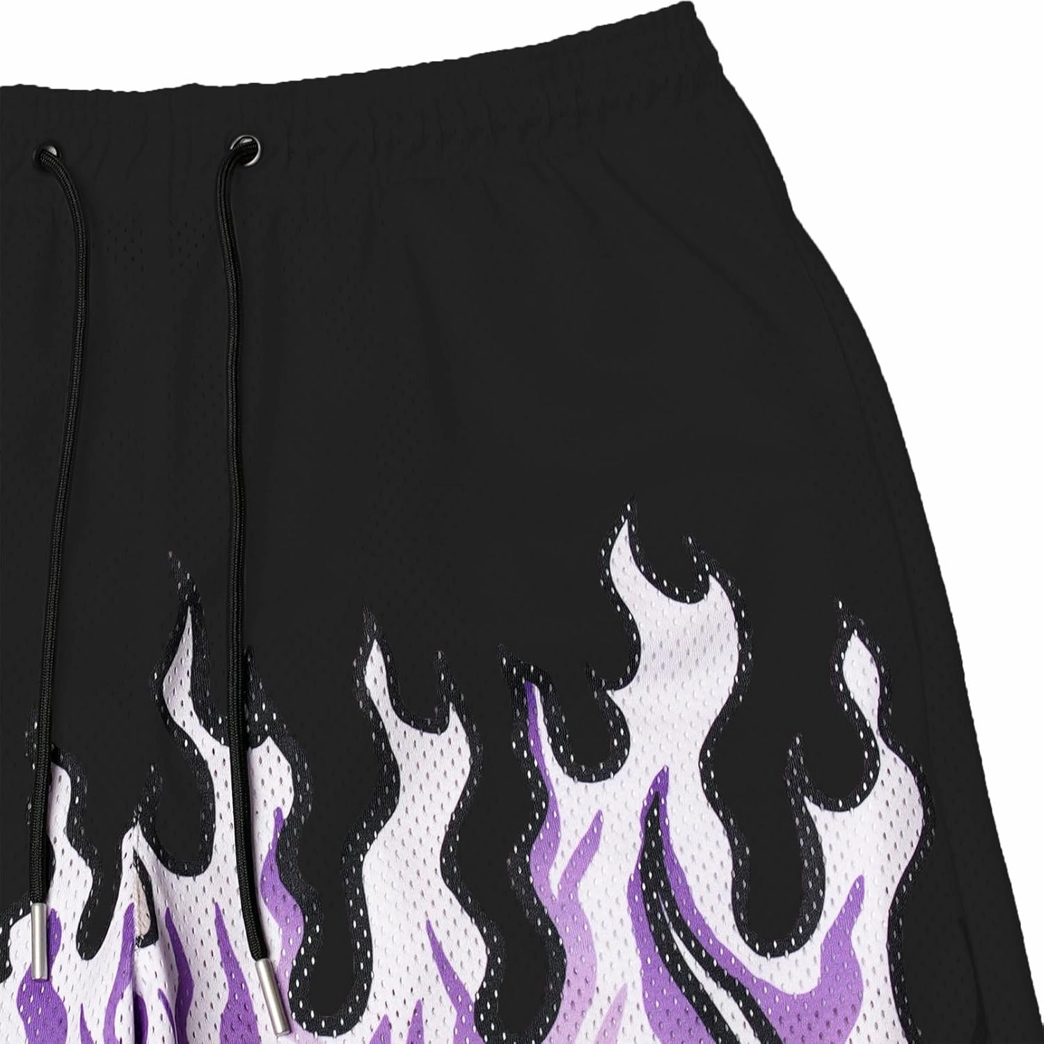BOOMLEMON Men's Basketball Shorts Casual Workout Athletic Shorts Mesh Flame Graphic Print Running Short Pants