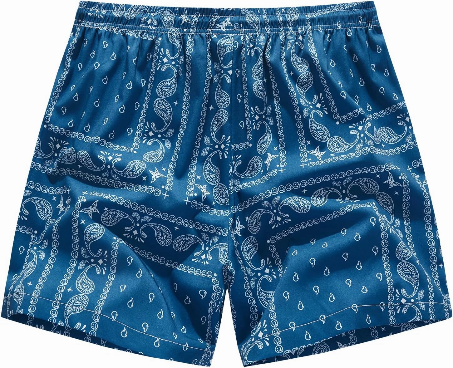 BOOMLEMON Men's Retro Paisley Shorts Mesh Print Casual Beach Shorts Athletic Gym Workout Running Short Pants