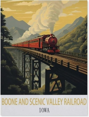 Boone and Scenic Valley Railroad Iowa Vintage Travel Posters Sunset，Jigsaws Puzzles 1000 Pieces Classic Jigsaws Educational Games Toys，Best Gift for Adults and Kids（50x70cm）-CX10