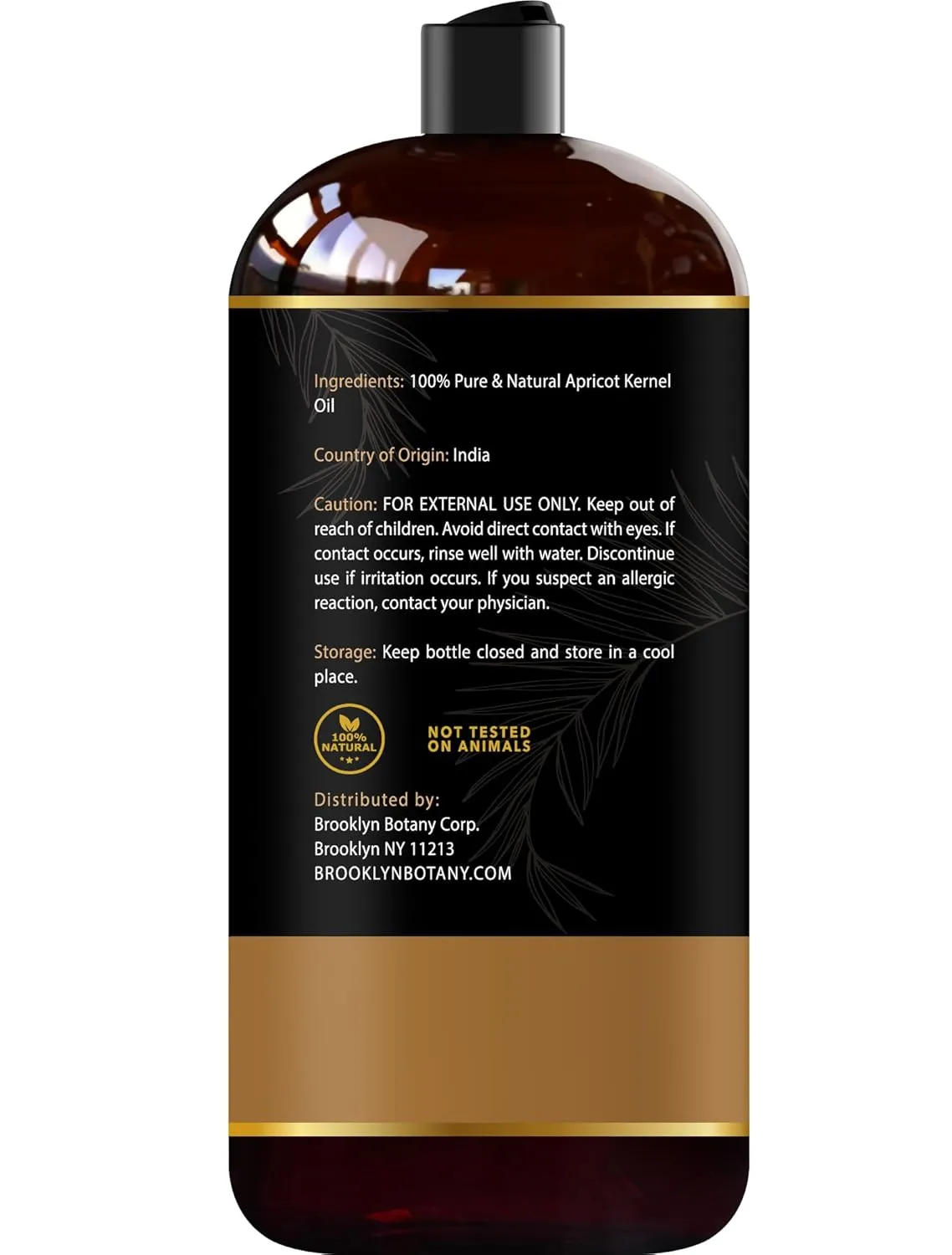 Brooklyn Botany Apricot Kernel Oil for Skin, Hair and Face - 100% Pure and Natural Body Oil and Hair Oil - Carrier Oil for Essential Oils, Aromatherapy and Massage Oil - 28 fl Oz