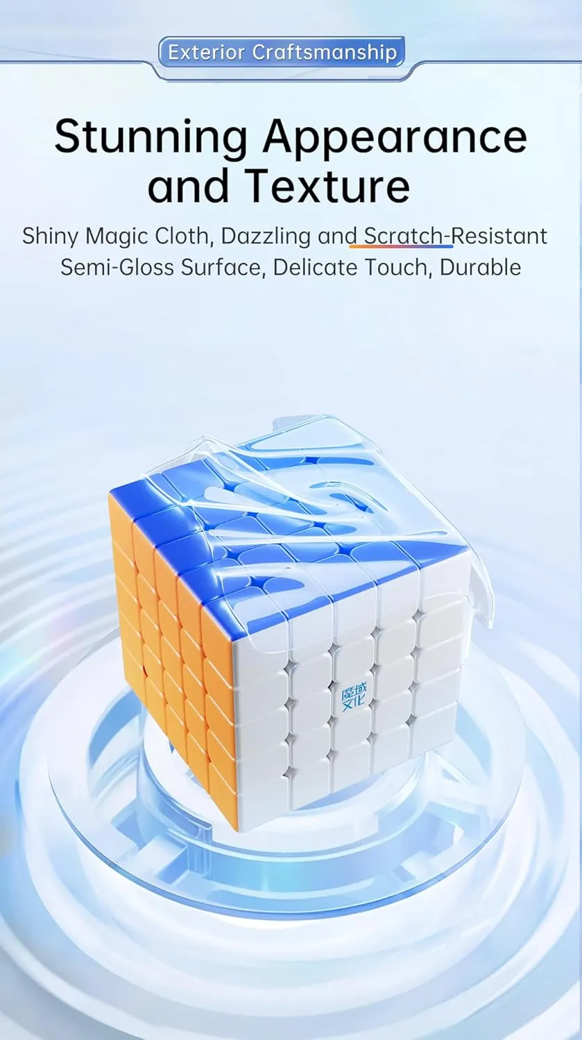 Bukefuno MoYu Aochuang V6 DoubleTrack UV 5x5 Magic Cube Puzzle Magnetic moyu Aochuang WRM V6 112 Magnets, 2Track UV Magic Cloth Stickerless 5x5x5 Cube Speed