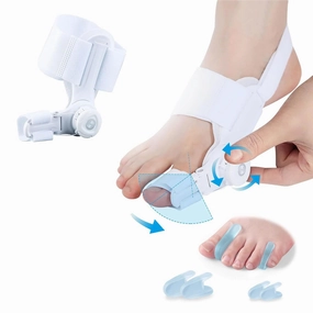 Bunion Corrector for Men and Women Big Toe, Adjustable Bunion Splint,Orthopedic Toe Straightener with Anti-slip Heel Strap and Detachable Silicone Pad, Toe Separators Pack (2)