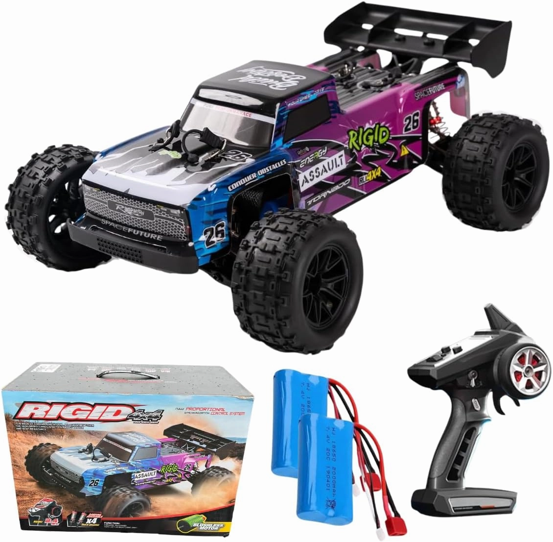 C8803 PRO, 50MPH Brushless RC Truck, High Speed Hobby RC Car 4WD, 1/12 Scale RC with Oil Filled Shocks, 4X4 Brushless RC Drift Truck with 2 Batteries