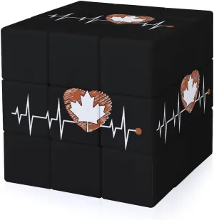 Canada Day Heartbeat Funny 3x3x3 Cube Smooth Lightweight Puzzle for Adult Graphic Printing Travel