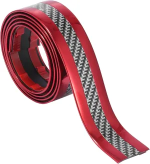 Car Door Edge Step Dust Shield Cover.3cmx1 Meter Car SUV Universal Door Sill Protector Edge Trunk Bumper Anti Scratch Scuff Guard Sticker DIY PC Cover Strip for Car Carbon Fiber Pattern Red