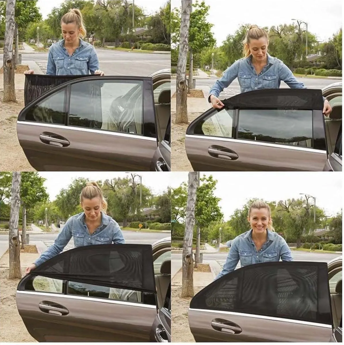 Car Window Shades for Buick Excelle GT 2014-2024, Mesh Car Window Sun Blocker Durable Breathable Front Rear Side Sun Shield Accessories,B/Rear-Window