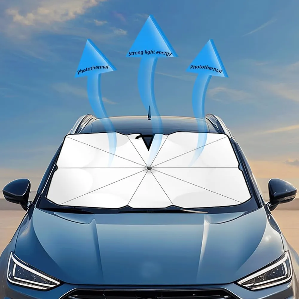 Car Windshield Sunshade Umbrella for Maxus e-Deliver 3/e-Deliver 5/e-Terron 9/Euniq 5/Euniq 6/Euniq 7,Foldable Car Windshield Sun Shade Cover UV Protection Prevent Scratching,70cm X 130cm
