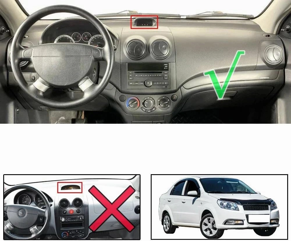 Car Dashboard Cover for Ravon Nexia R3 2015-2020 Dashmat Dashboard Cover Mat Pad Dash Blackout Mat Carpet Car Accessories(Flannel All Black)