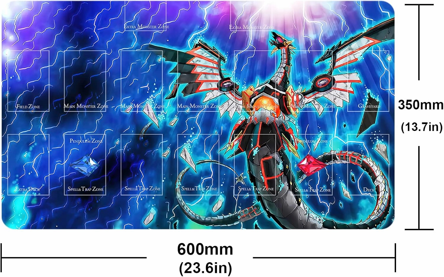 Card Rubber Mat Duel Mat Gaming Competition Pad Mat Card Binder Deck 23.6x13.7in (Infinite Impermanence)