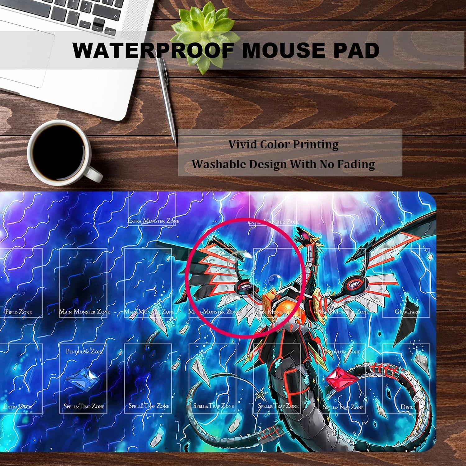 Card Rubber Mat Duel Mat Gaming Competition Pad Mat Card Binder Deck 23.6x13.7in (Infinite Impermanence)