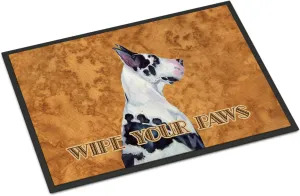 Caroline's Treasures LH9447MAT Harlequin Great Dane Wipe Your Paws Doormat 18x27 Front Door Mat Indoor Outdoor Rugs for Entryway, Non Slip Washable Low Pile, 18H X 27W