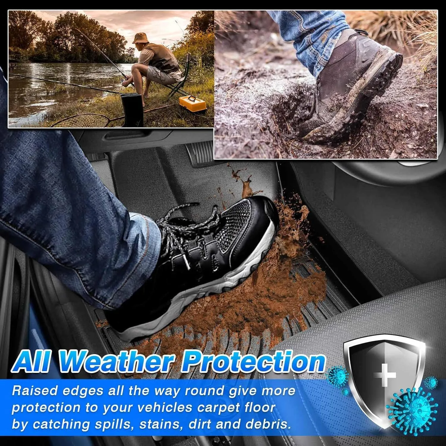Cartist Floor Mats & Cargo Liner Custom Fit for Chevy Chevrolet Blazer 2019-2024 2025 (Not for EV) Accessories All Weather Cargo Liners Carpet Protection TPE Odorless