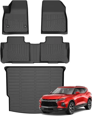 Cartist Floor Mats & Cargo Liner Custom Fit for Chevy Chevrolet Blazer 2019-2024 2025 (Not for EV) Accessories All Weather Cargo Liners Carpet Protection TPE Odorless