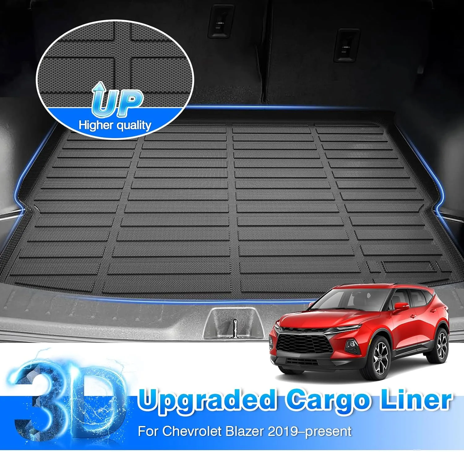 Cartist Floor Mats & Cargo Liner Custom Fit for Chevy Chevrolet Blazer 2019-2024 2025 (Not for EV) Accessories All Weather Cargo Liners Carpet Protection TPE Odorless
