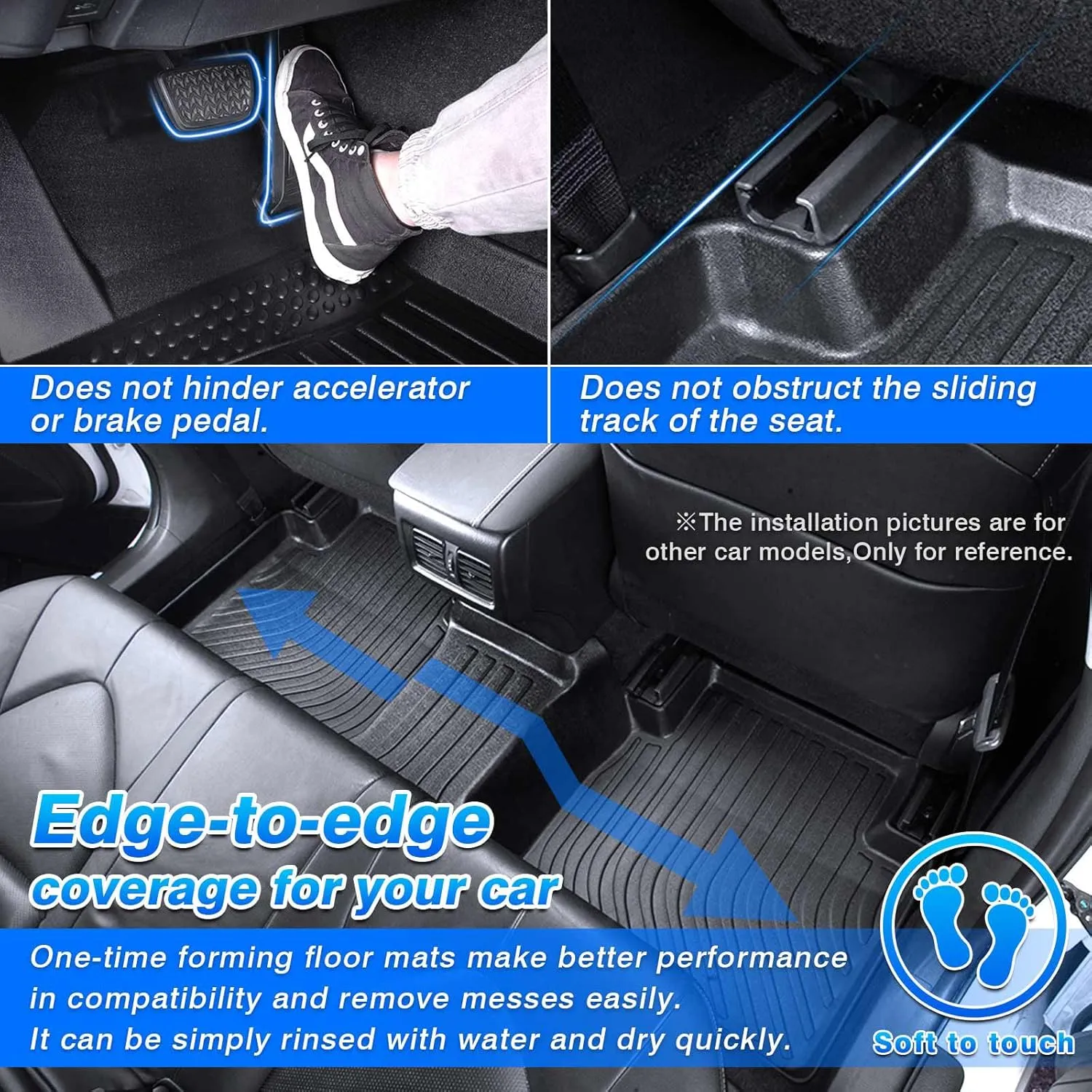 Cartist Floor Mats & Cargo Liner Custom Fit for Chevy Chevrolet Blazer 2019-2024 2025 (Not for EV) Accessories All Weather Cargo Liners Carpet Protection TPE Odorless