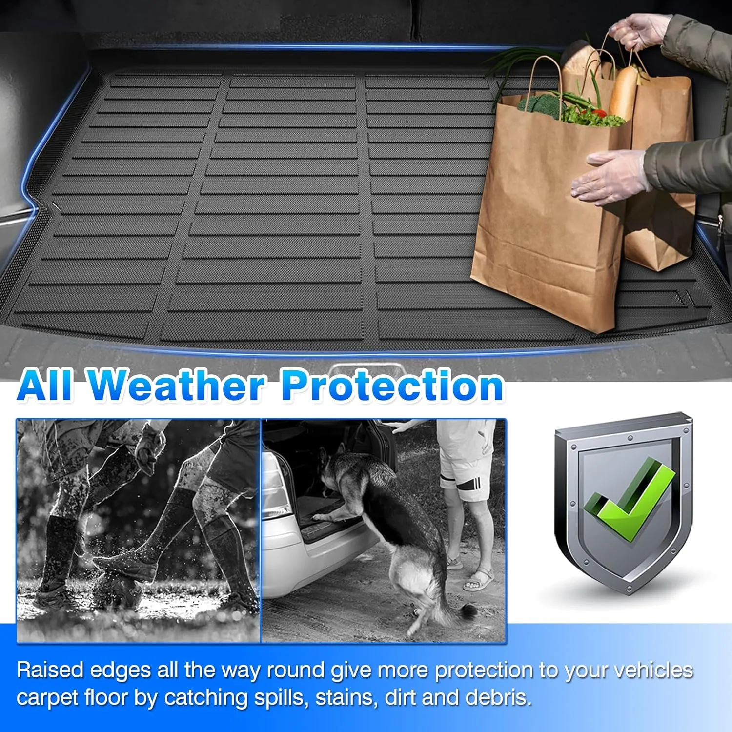 Cartist Floor Mats & Cargo Liner Custom Fit for Chevy Chevrolet Blazer 2019-2024 2025 (Not for EV) Accessories All Weather Cargo Liners Carpet Protection TPE Odorless