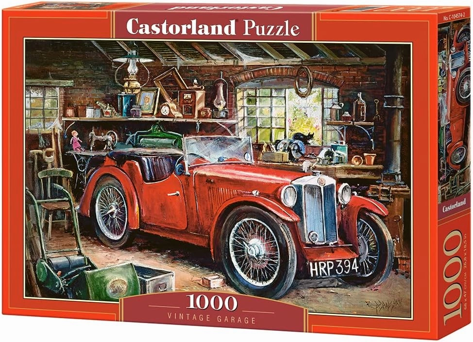 CASTORLAND 1000 Piece Jigsaw Puzzle, Vintage Garage, Automobile, Classic car, Adult Puzzle, Castorland C-104574-2