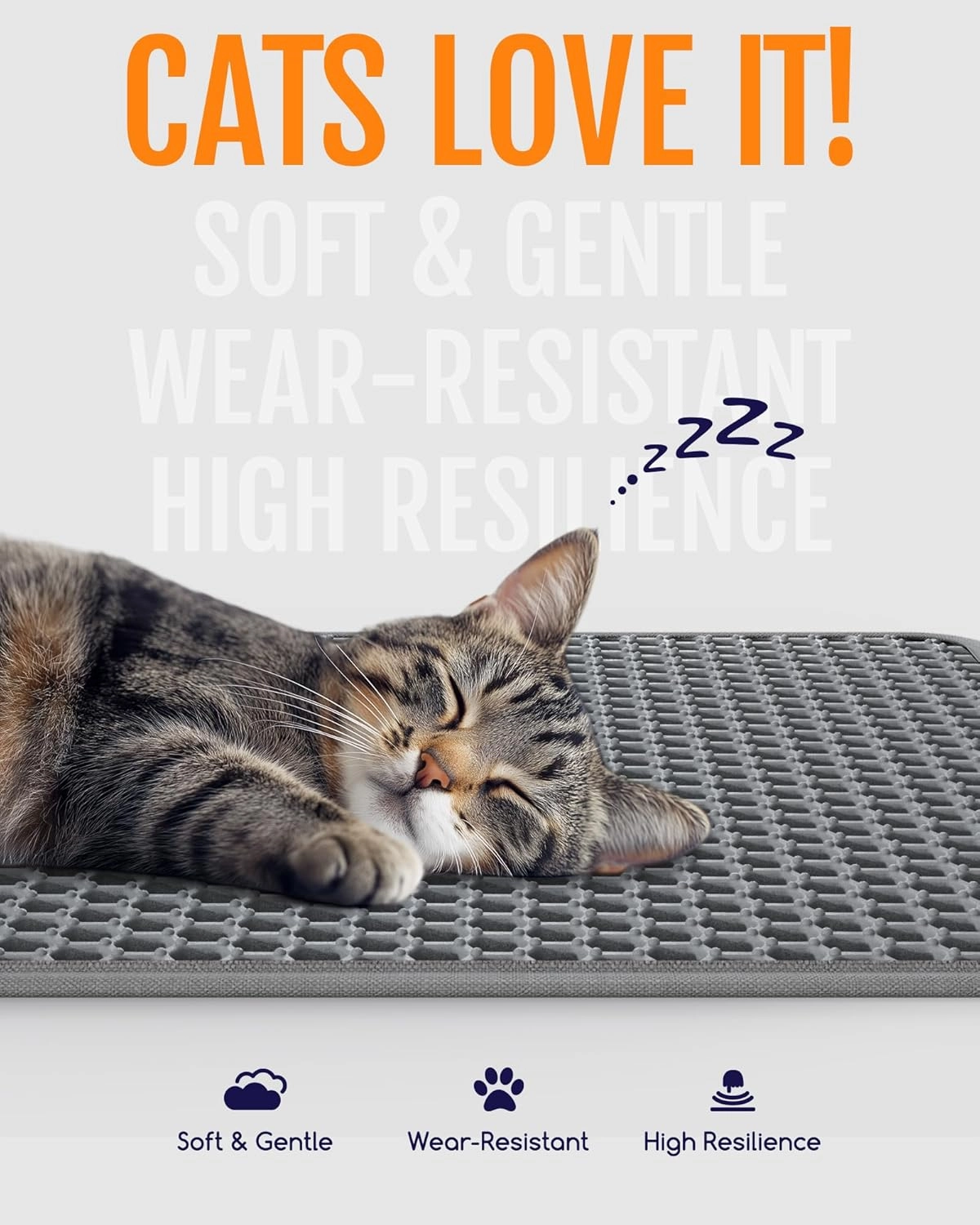 Cat Litter Mat - 30" x 24" Large Litter Box Mat with Double Layers, Urine-Proof and Non-Slip Litter Trapping Mat, Easy to Clean Kitty Litter Mats for Floor, Scatter Control, Grey