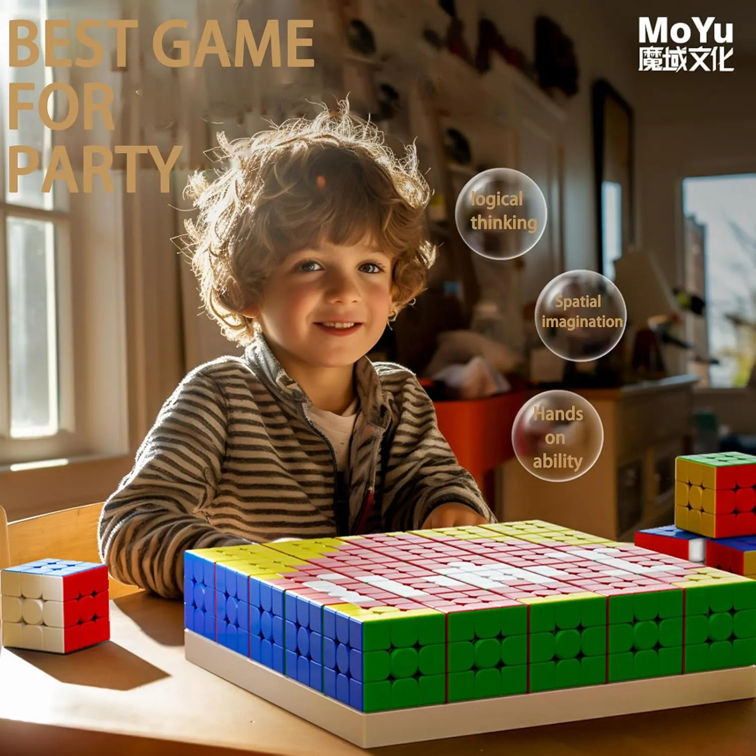 CFMOUR 10 Pack 3x3 Speed Cube Set - Moyu Meilong 3C, Stickerless Magic Cubes Bundle 3x3x3- Fast Turning Birthday Party Easter Valentines Day Gifts Puzzle Game Brain Toy for Kids and Adult ﻿