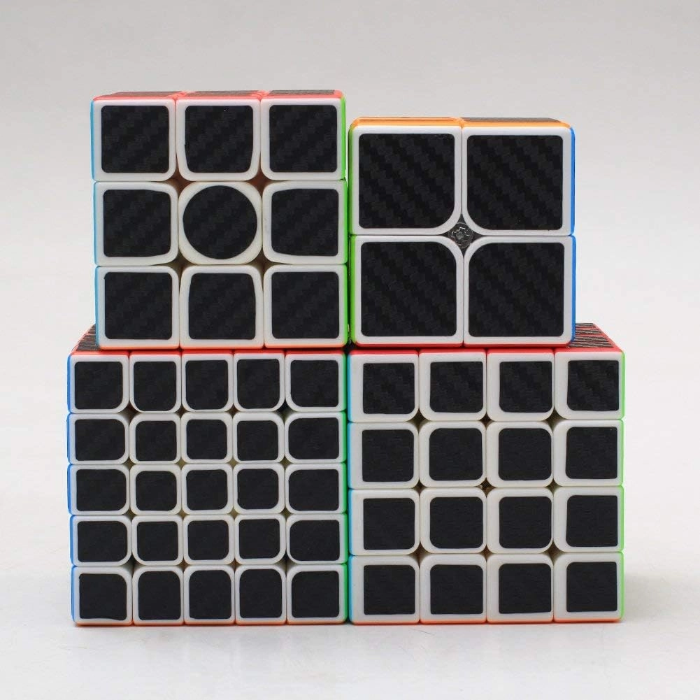 CFMOUR Speed Cube 2x2 3x3 4x4 5x5 Set, Fast Magic Cube Bundle for Kids, Smooth Carbon Fiber Cubes, Puzzle Toys