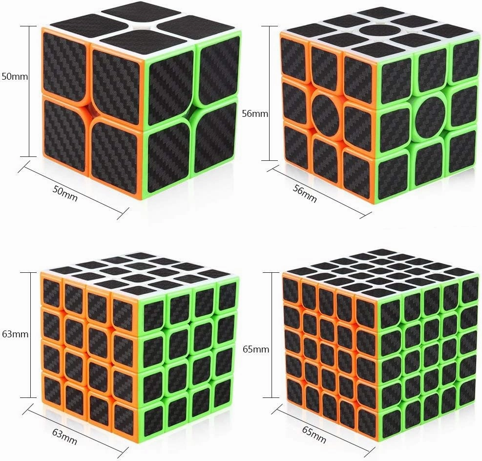 CFMOUR Speed Cube 2x2 3x3 4x4 5x5 Set, Fast Magic Cube Bundle for Kids, Smooth Carbon Fiber Cubes, Puzzle Toys