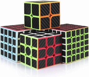CFMOUR Speed Cube 2x2 3x3 4x4 5x5 Set, Fast Magic Cube Bundle for Kids, Smooth Carbon Fiber Cubes, Puzzle Toys