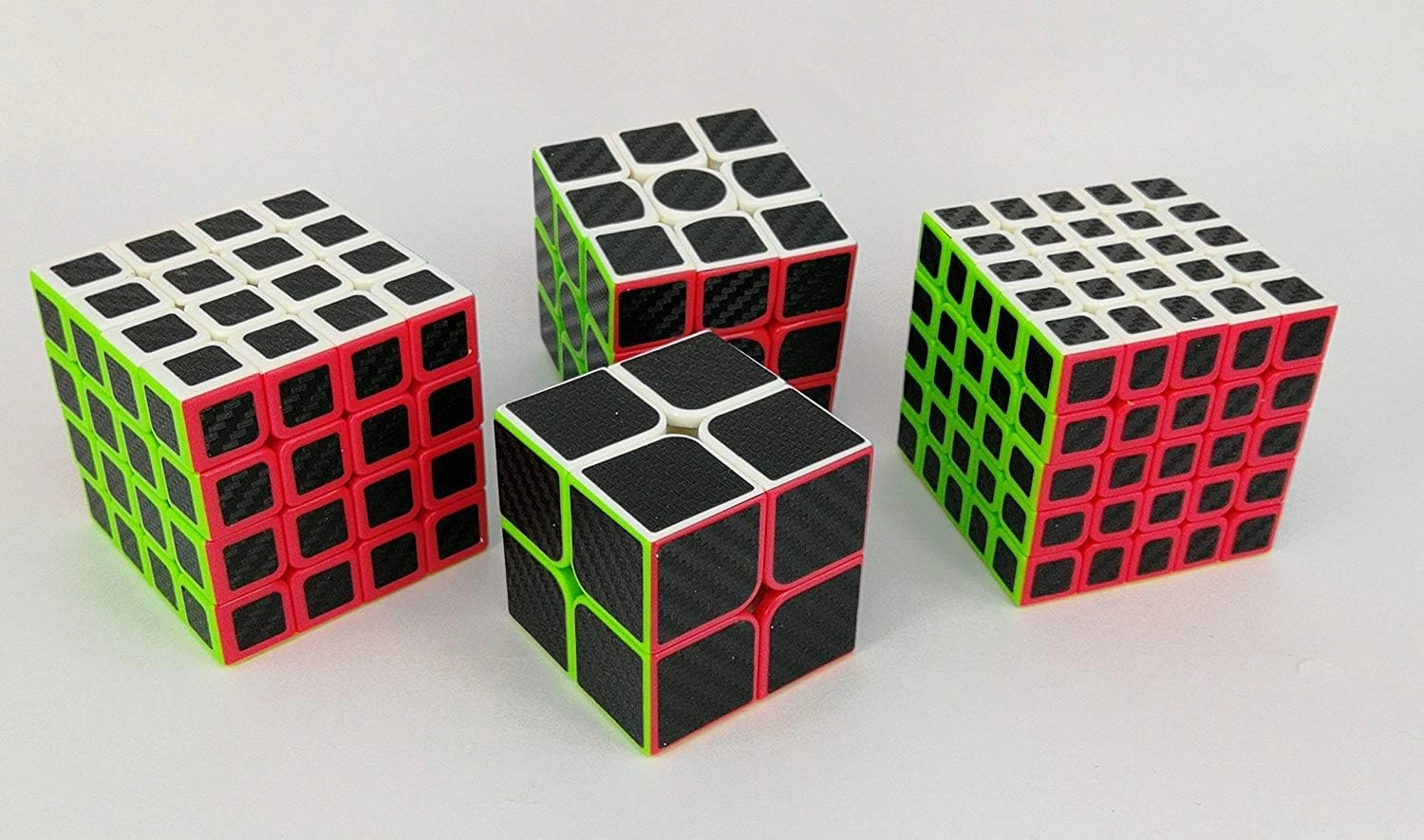 CFMOUR Speed Cube 2x2 3x3 4x4 5x5 Set, Fast Magic Cube Bundle for Kids, Smooth Carbon Fiber Cubes, Puzzle Toys