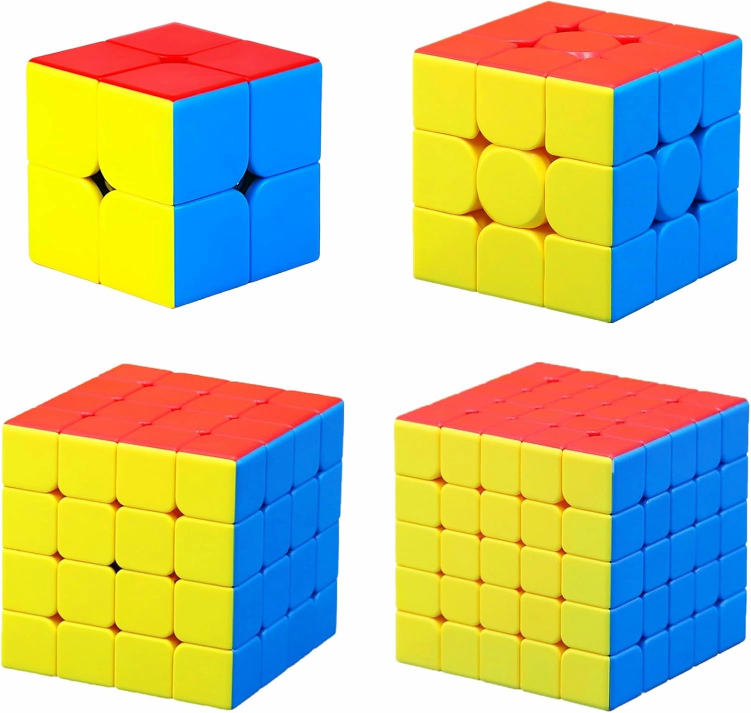 CFMOUR Speed Cube Set - Moyu Meilong 2x2 3x3 4x4 5x5 Cube Bundle | Stickerless Magic Cubes with Smooth Turning | Birthday Party Christmas Brain Teaser Puzzle Toys for Kids & Adults