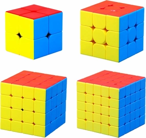 CFMOUR Speed Cube Set - Moyu Meilong 2x2 3x3 4x4 5x5 Cube Bundle | Stickerless Magic Cubes with Smooth Turning | Birthday Party Christmas Brain Teaser Puzzle Toys for Kids & Adults