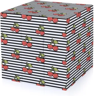 Cherry and Stripes Funny 3x3x3 Cube Smooth Lightweight Puzzle for Adult Graphic Printing Travel